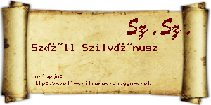 Széll Szilvánusz névjegykártya